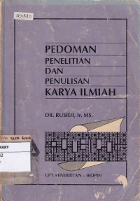 Pedoman Penelitian Dan Penulisan Karya Ilmiah